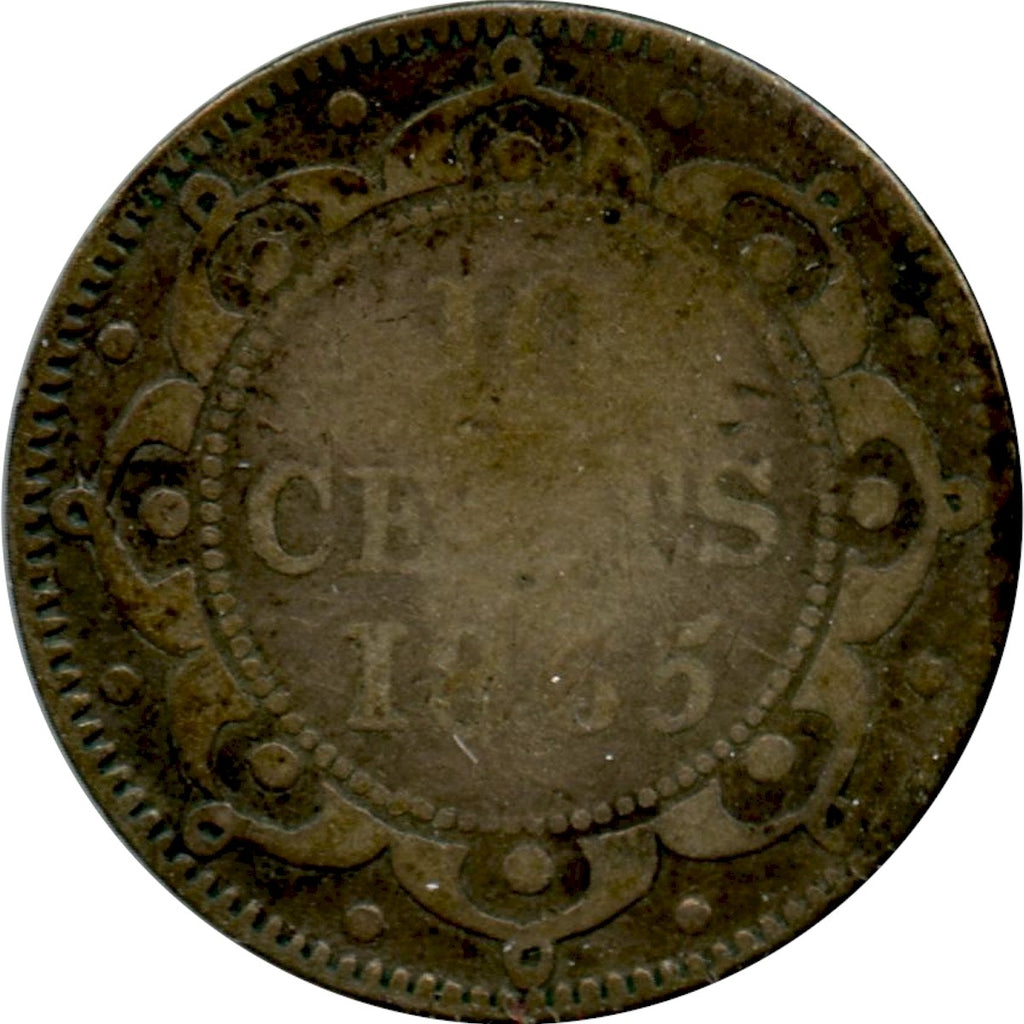 1865 Newfoundland 10-cents Very Good (VG8)