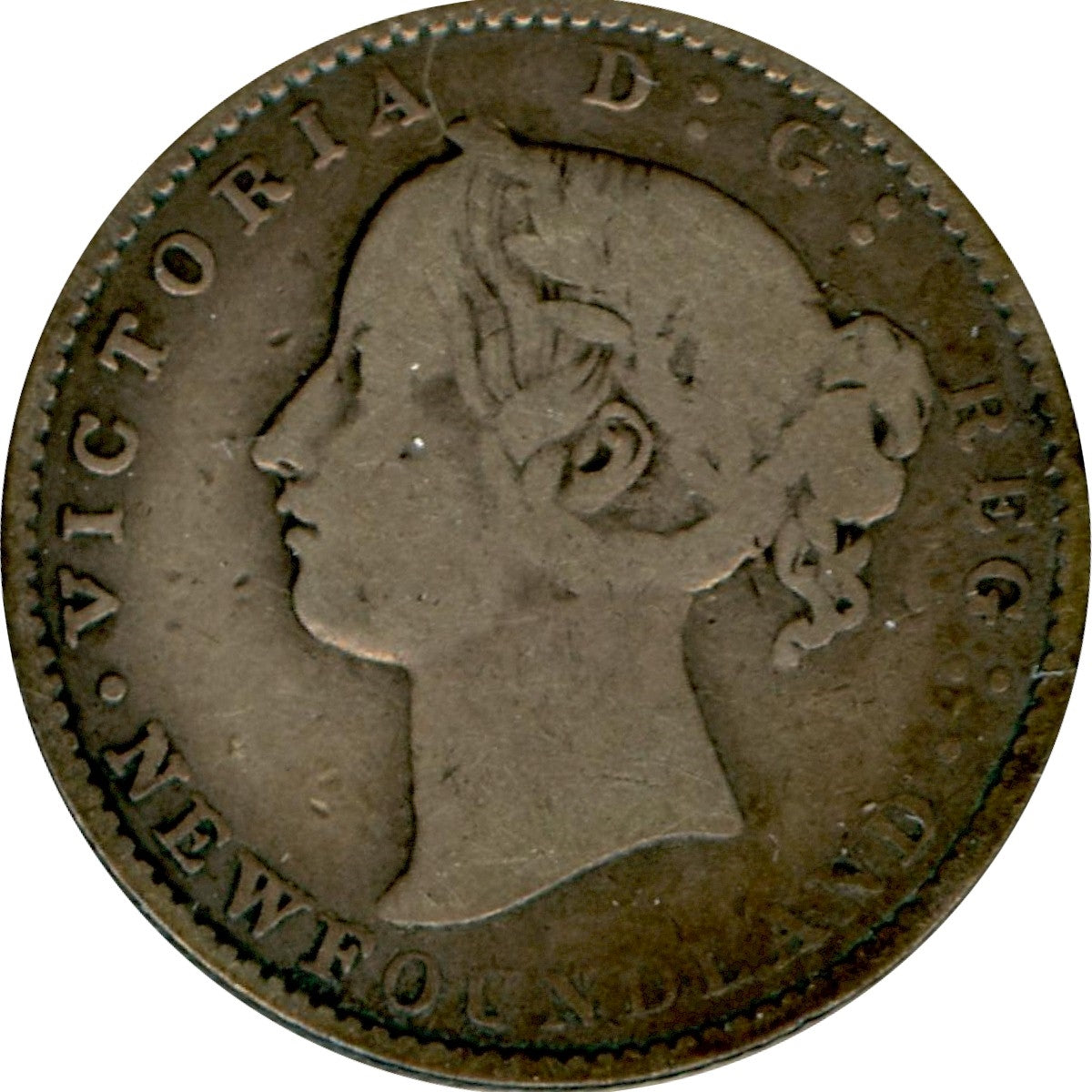 1865 Newfoundland 10-cents Very Good (VG8)