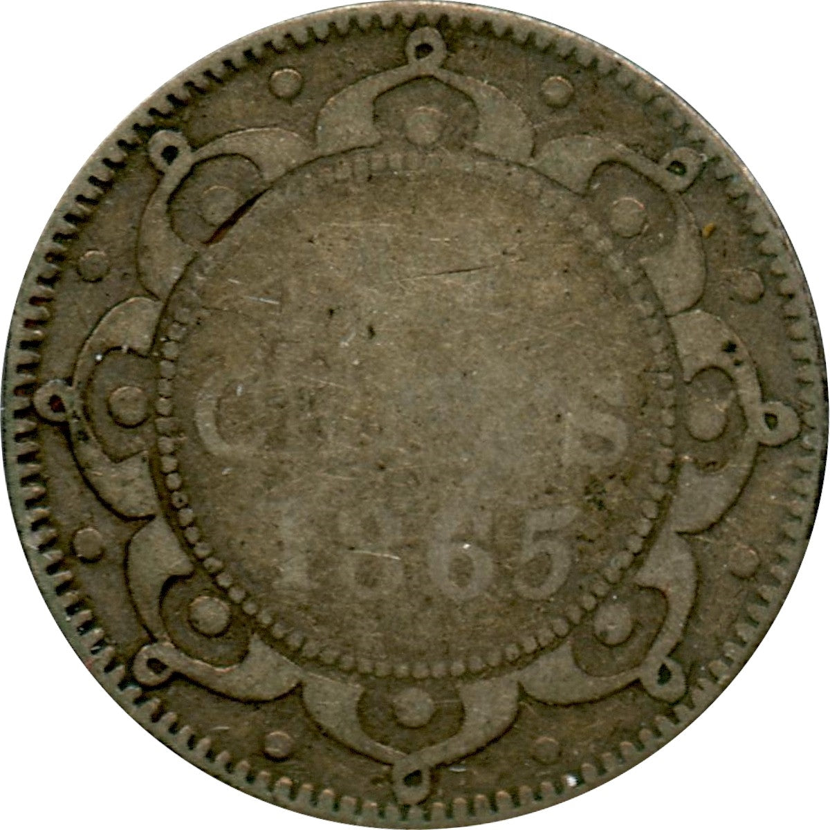1865 Newfoundland 10-cents About Good (AG3)