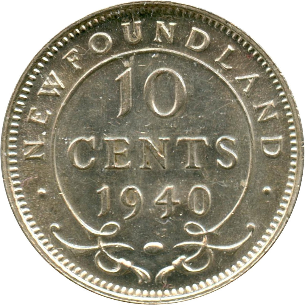 1940 Newfoundland 10-cents AU-UNC (AU55)