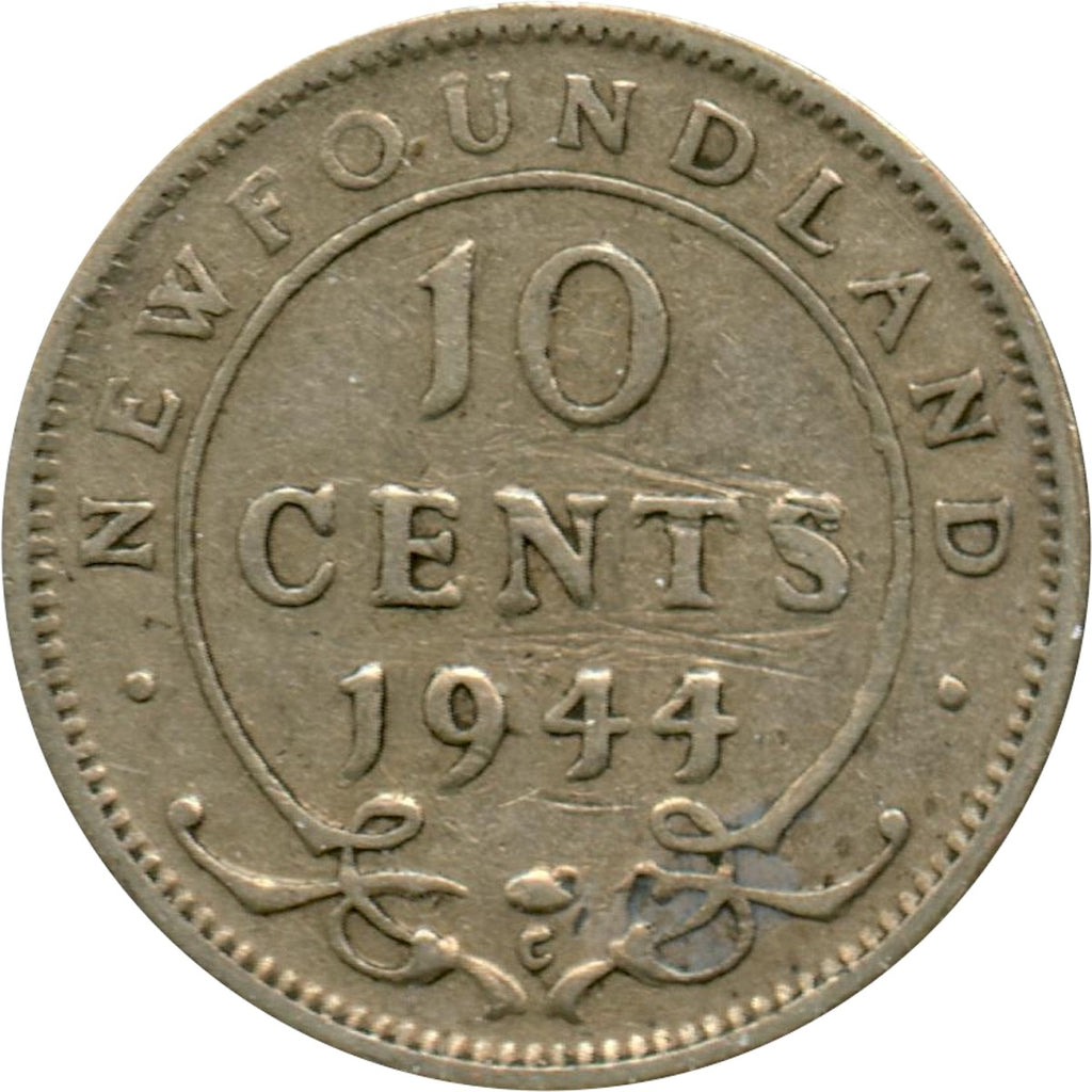 1944C Newfoundland 10-cents G-VG (G6)