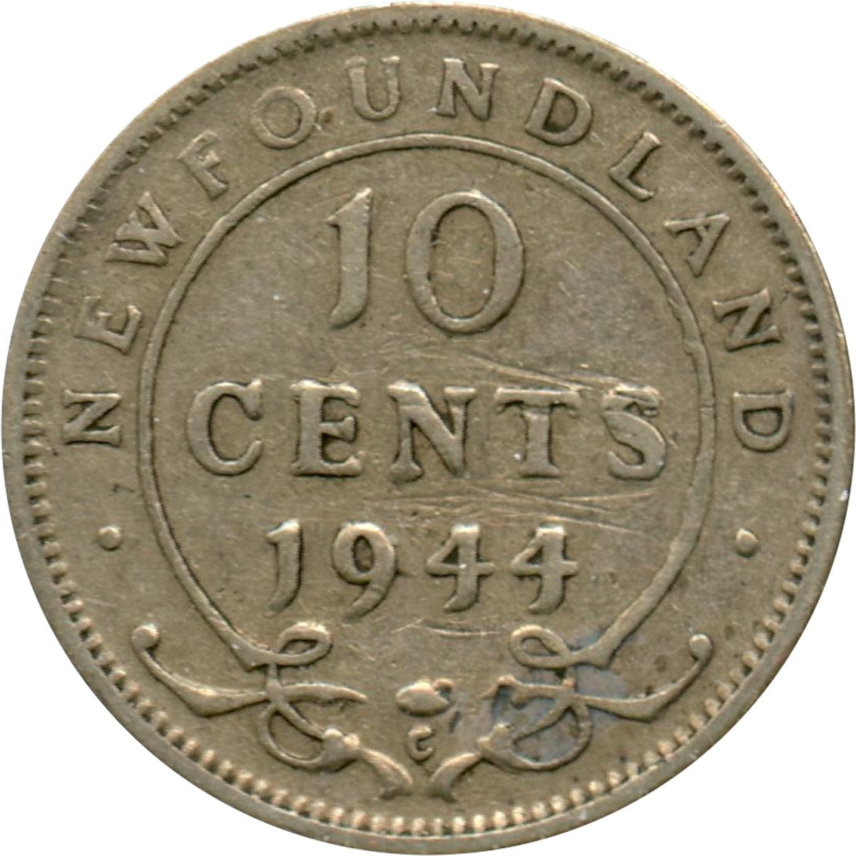 1944C Newfoundland 10-cents G-VG (G6)