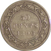 1896 Obv. 1 Large W Newfoundland 50-cents Very Fine (VF20)