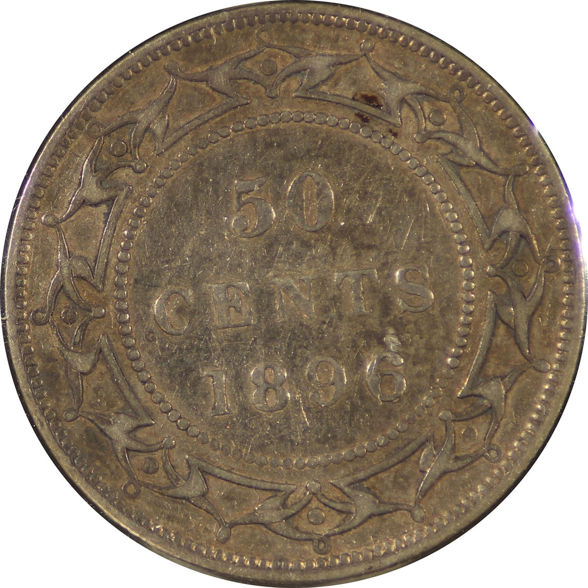 1896 Obv. 1 Large W Newfoundland 50-cents F-VF (F15)