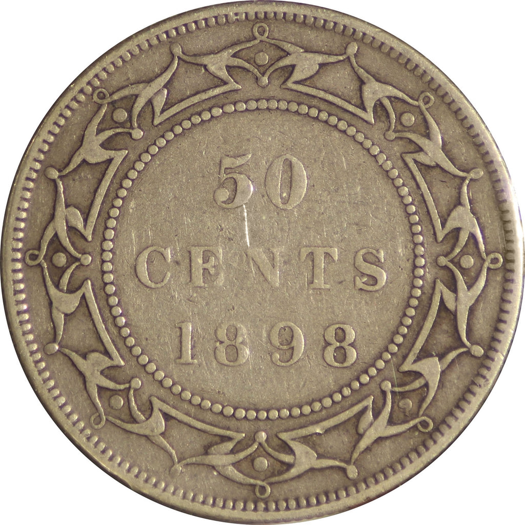 1898 Small W Obv. 1 Newfoundland 50-cents Fine (F12)
