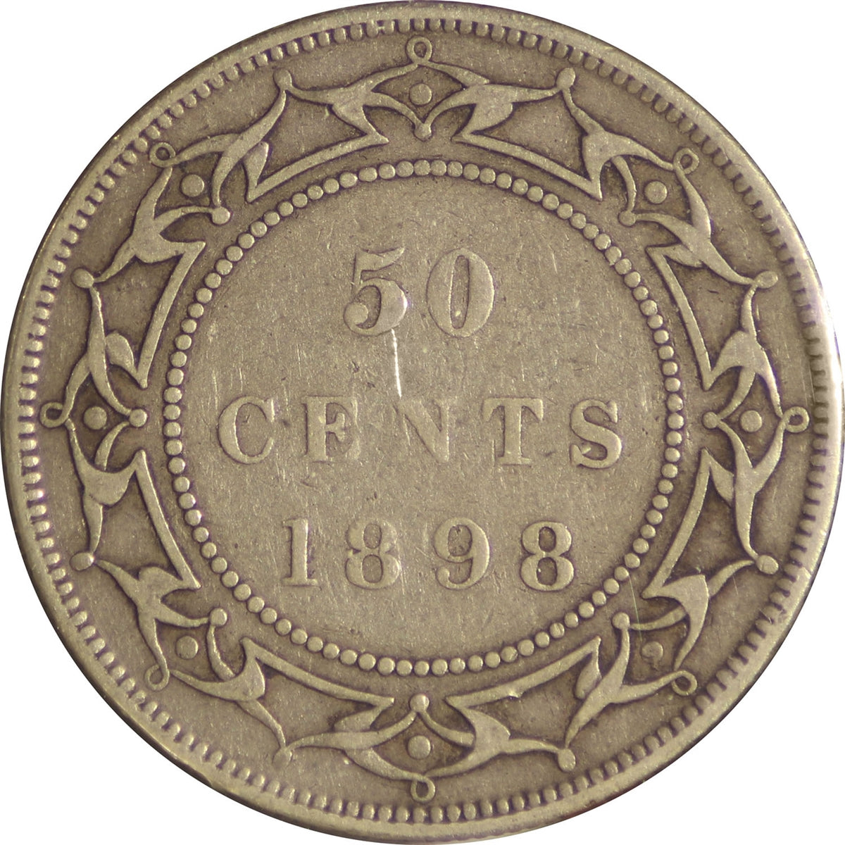 1898 Small W Obv. 1 Newfoundland 50-cents Fine (F12)