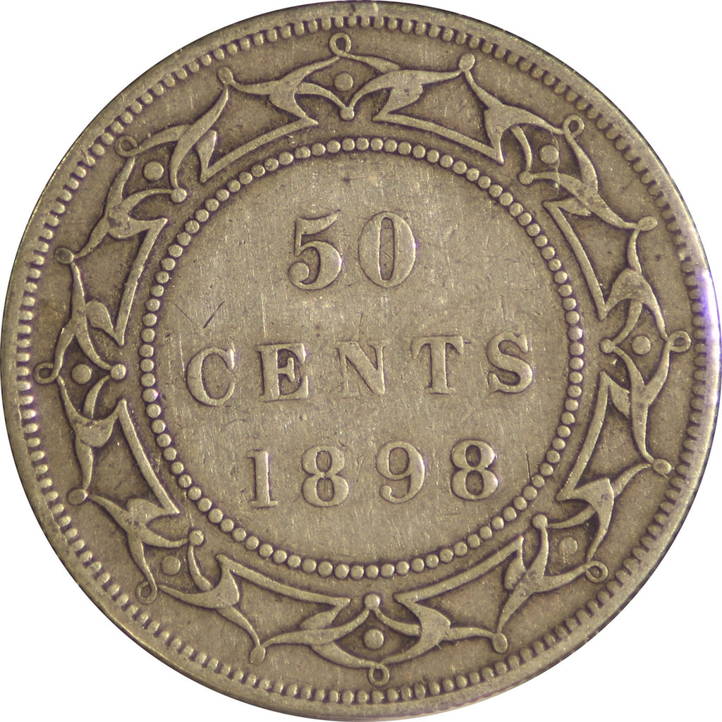 1898 Small W Obv. 2 Newfoundland 50-cents F-VF (F15)