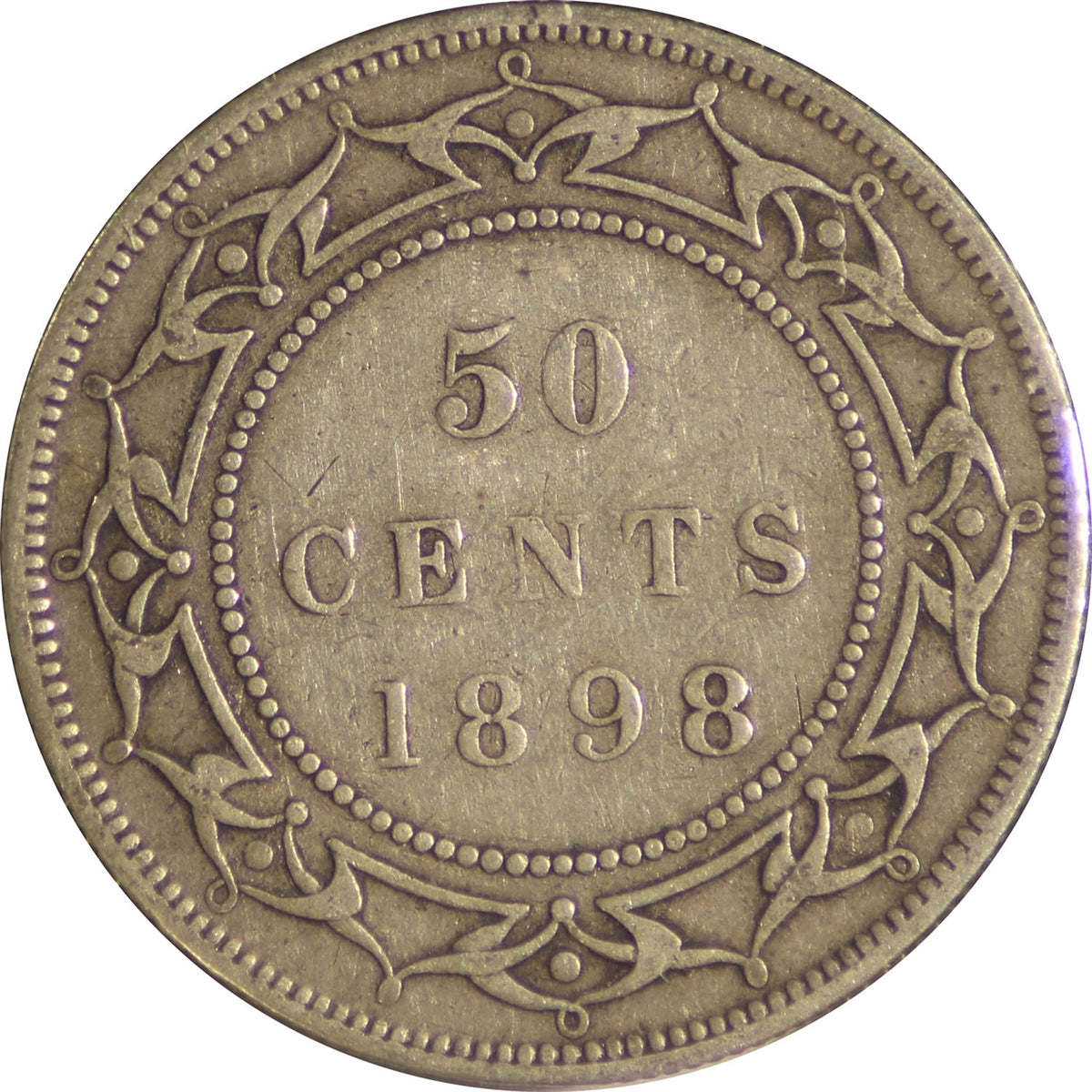 1898 Small W Obv. 2 Newfoundland 50-cents F-VF (F15)