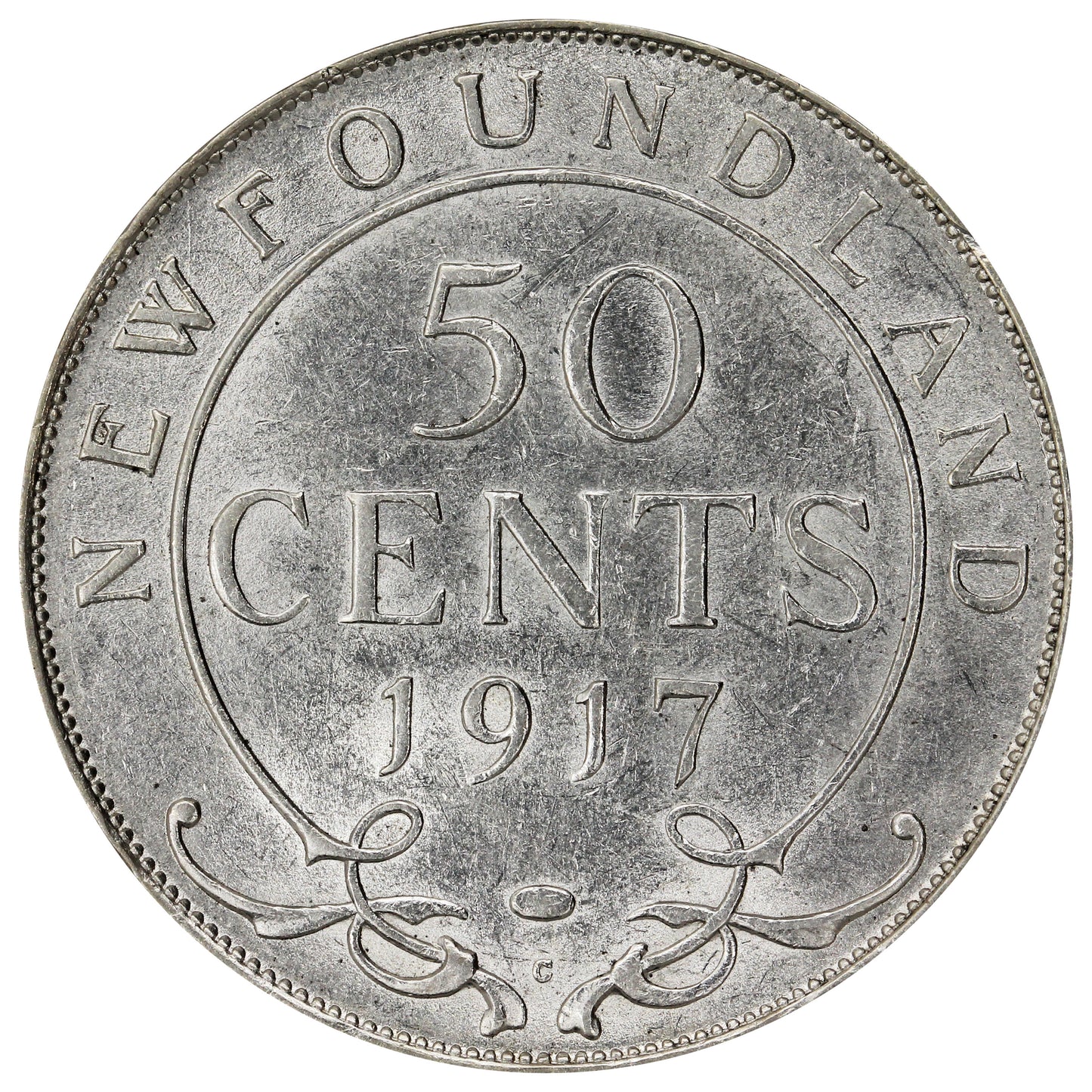 1917C Newfoundland 50-cents Extra Fine (EF40)