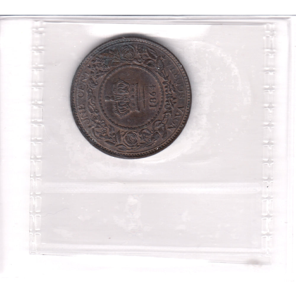 1864 Nova Scotia 1-cent ICCS Certified MS60 Brown