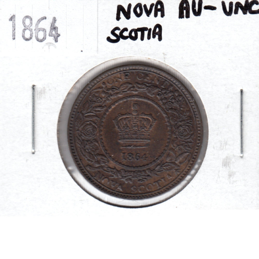 1864 Nova Scotia 1-cent AU-UNC (AU55) $