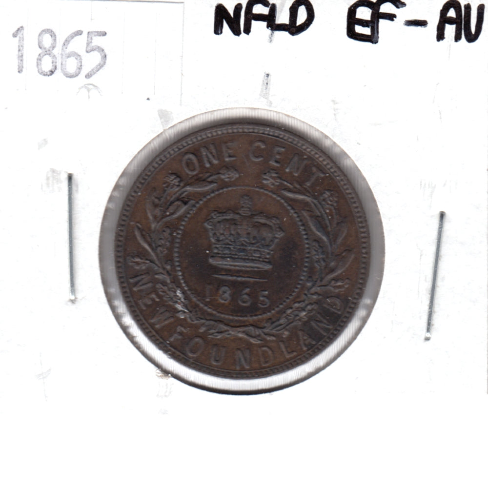 1865 Newfoundland 1-cent EF-AU (EF45) $