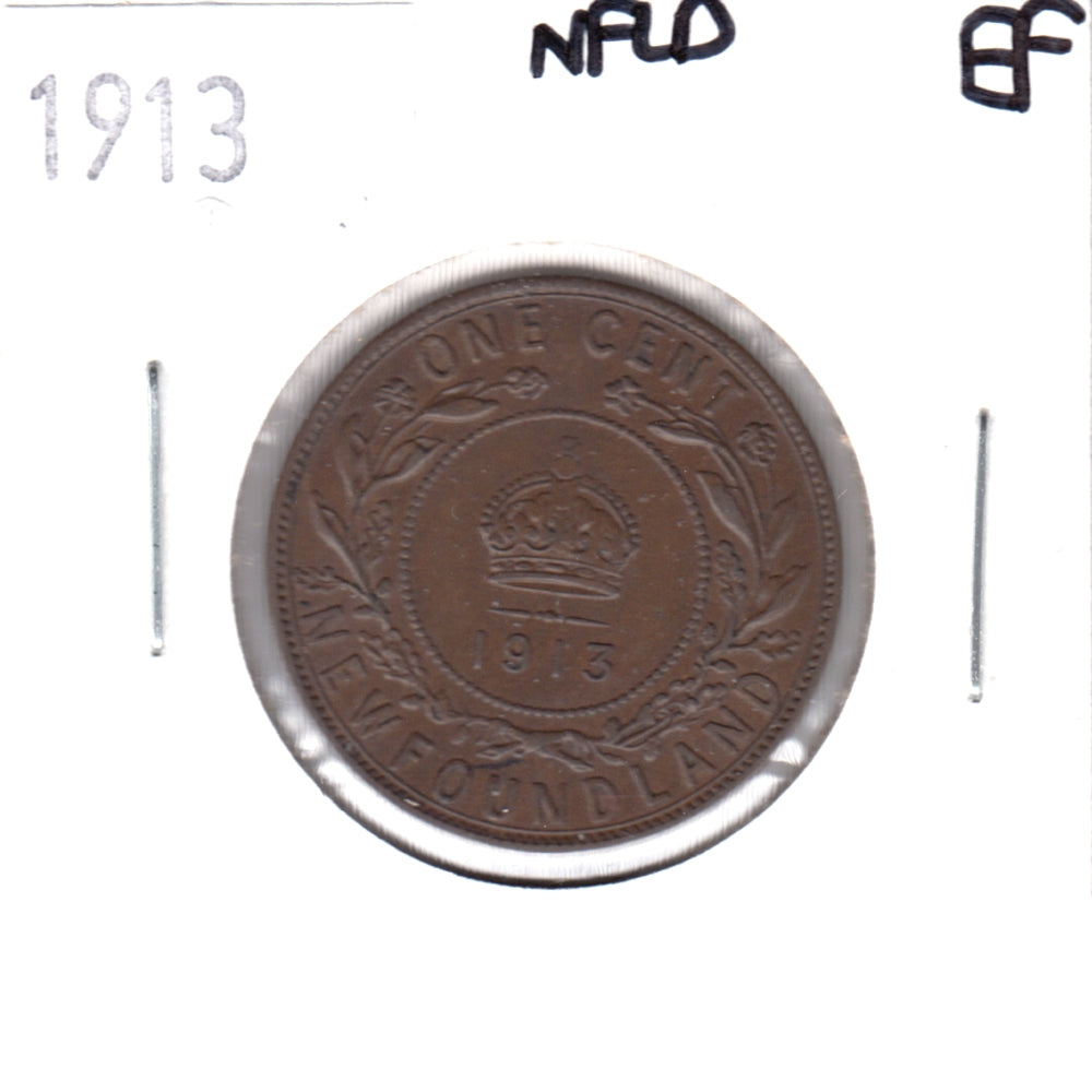 1913 Newfoundland 1-cent Extra Fine (EF40)