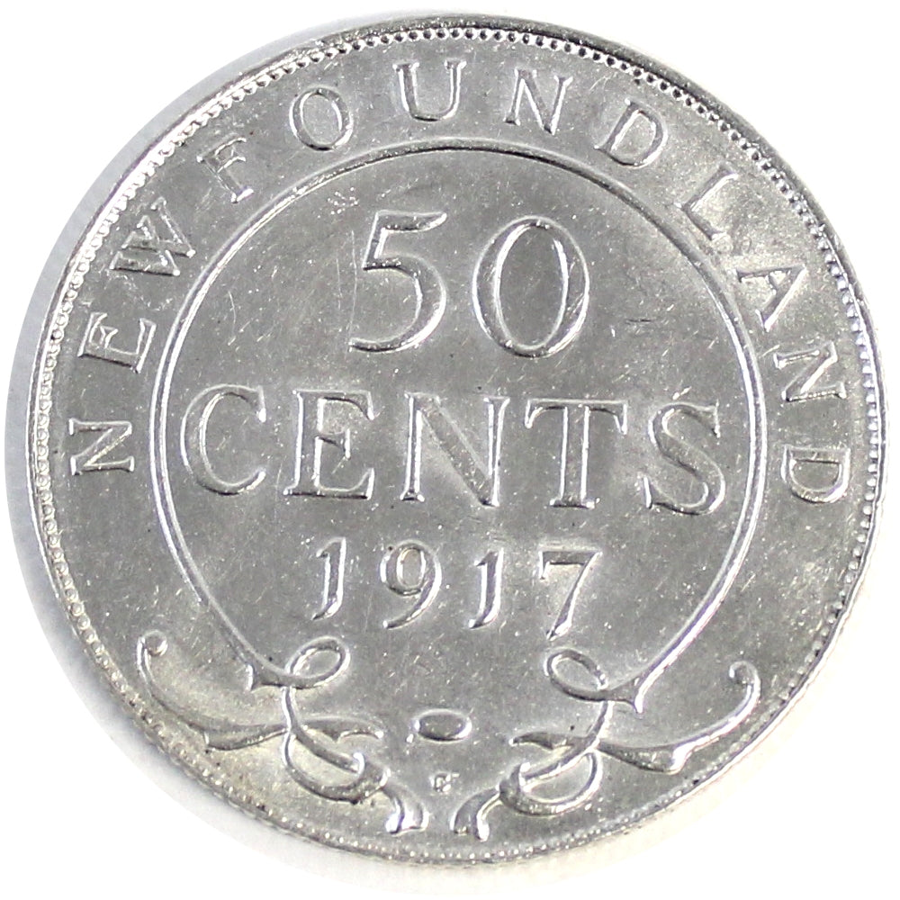 1917C Newfoundland 50-cents Almost Uncirculated (AU50) $
