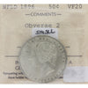 1896 Obv. 2 Small W, Obverse 2 Newfoundland 50-cents ICCS Certified VF20