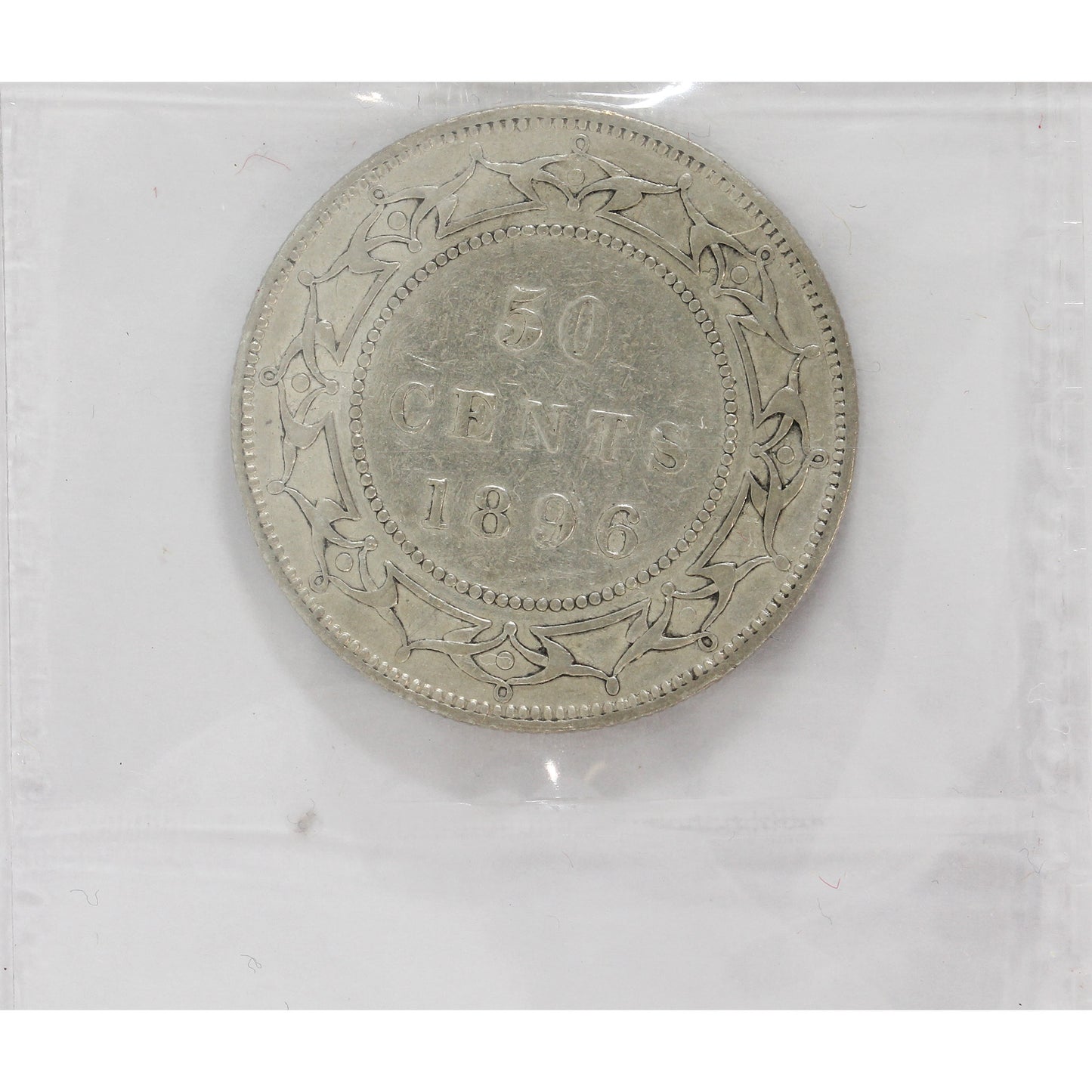 1896 Obv. 2 Small W, Obverse 2 Newfoundland 50-cents ICCS Certified VF20