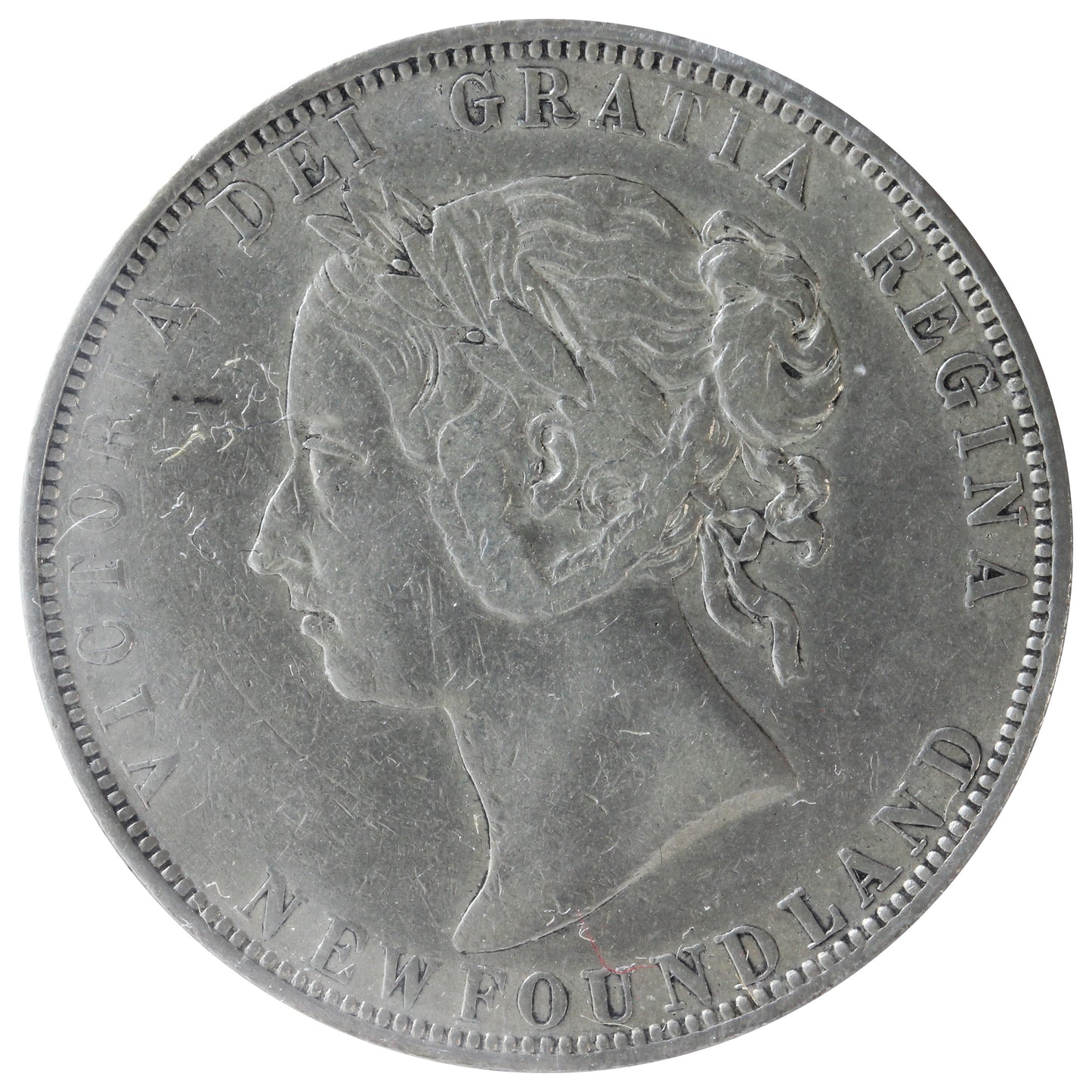 1896 Obv. 2 Small W, Obverse 2 Newfoundland 50-cents ICCS Certified VF20