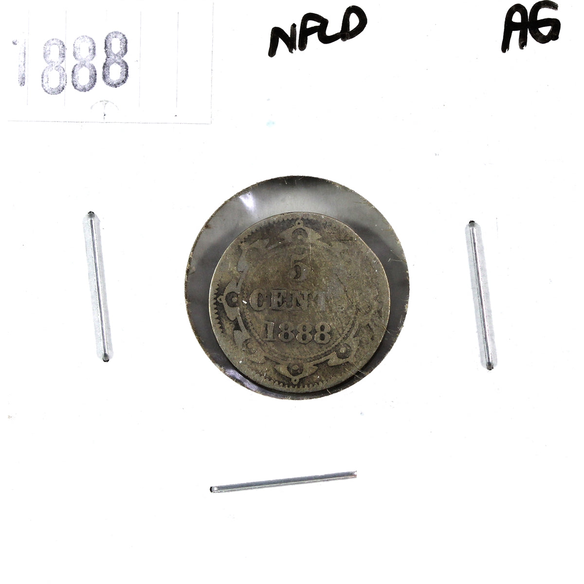 1888 Newfoundland 5-cents About Good (AG3)