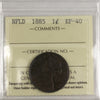 1885 Newfoundland 1-cent ICCS Certified EF40