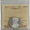 1917C Newfoundland 25-cents ICCS Certified MS60 (XXR 710)
