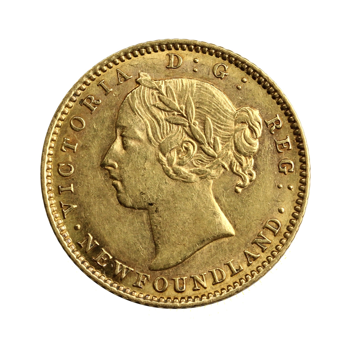 1882H Newfoundland $2 Gold Almost Uncirculated (AU50) $