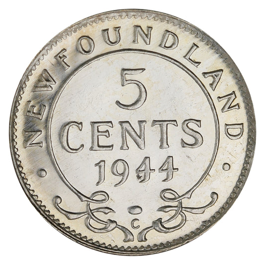 1944C Newfoundland 5-cents Brilliant Uncirculated (MS-63) $