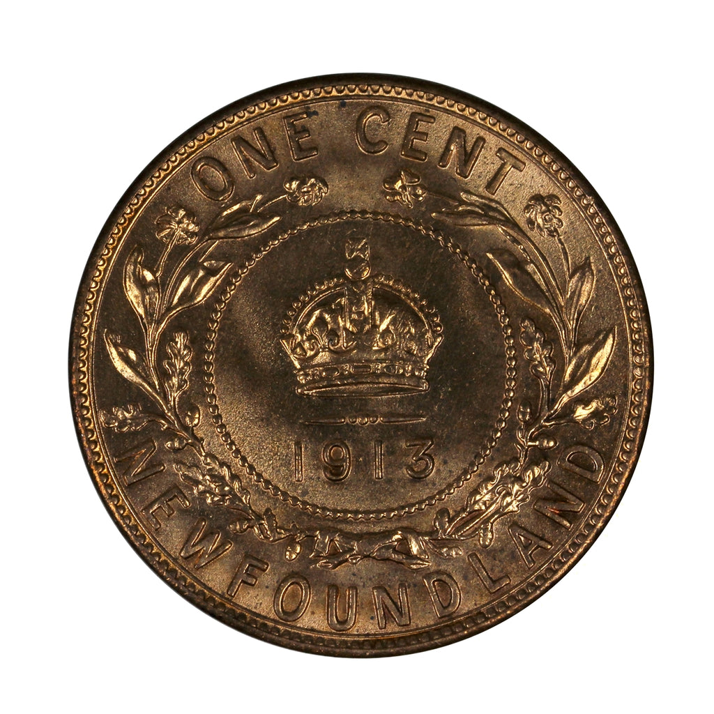 1913 Newfoundland 1-cent Choice Brilliant Uncirculated (MS64) $
