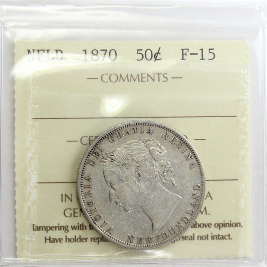 1870 Newfoundland 50-cents ICCS Certified F15