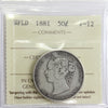 1881 Newfoundland 50-cents ICCS Certified F12