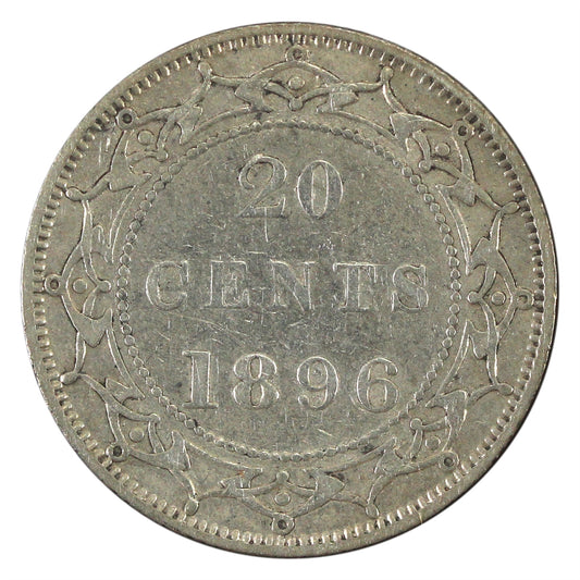 1896 Large 96 Newfoundland 20-cents VF-EF (VF-30) $