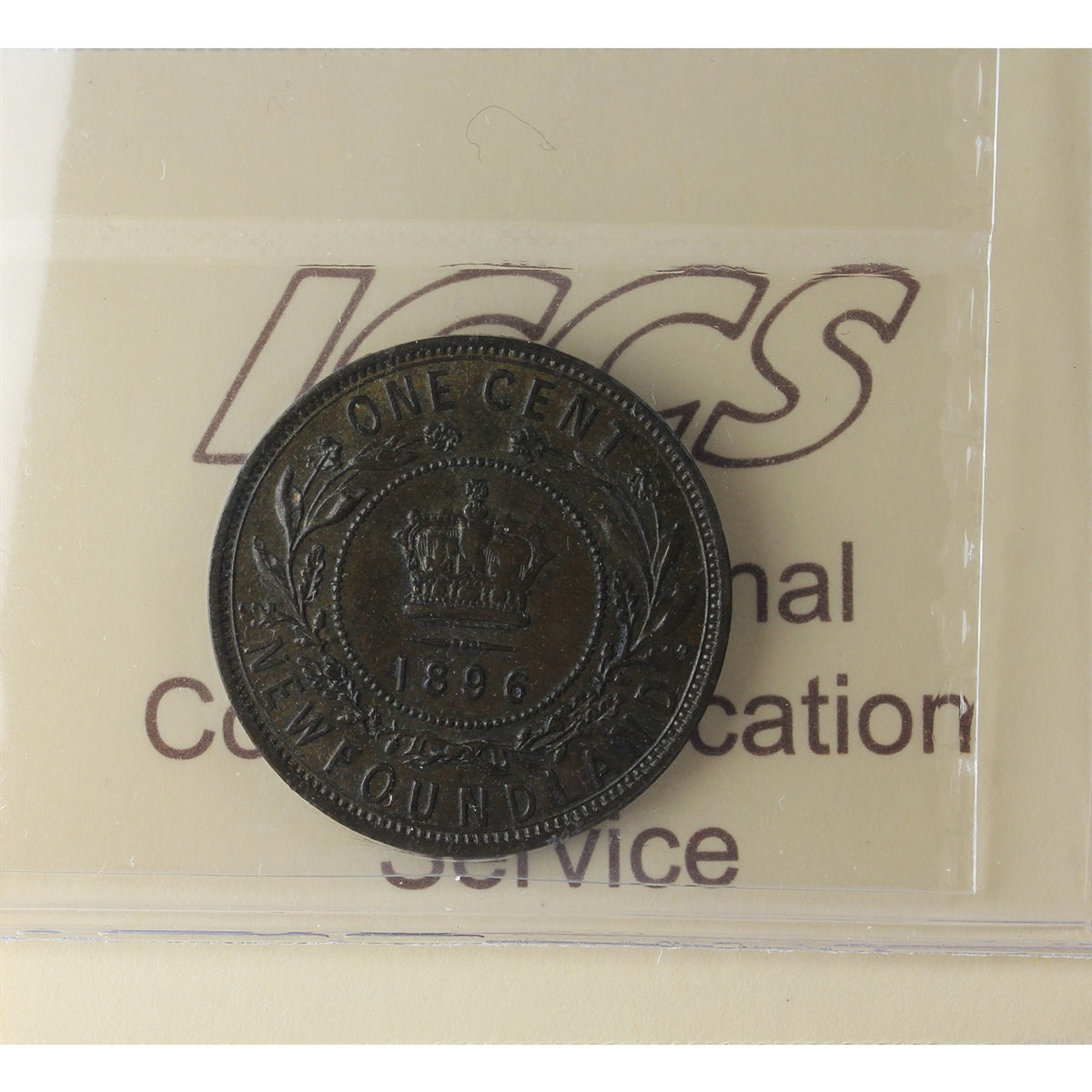 1896 Newfoundland 1-cent ICCS Certified MS60 Brown