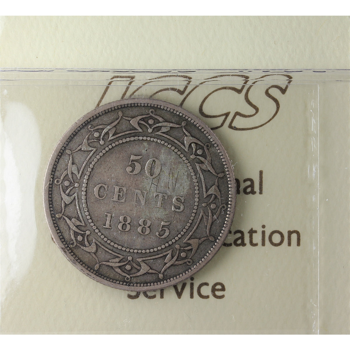 1885 Newfoundland 50-cents ICCS Certified F15