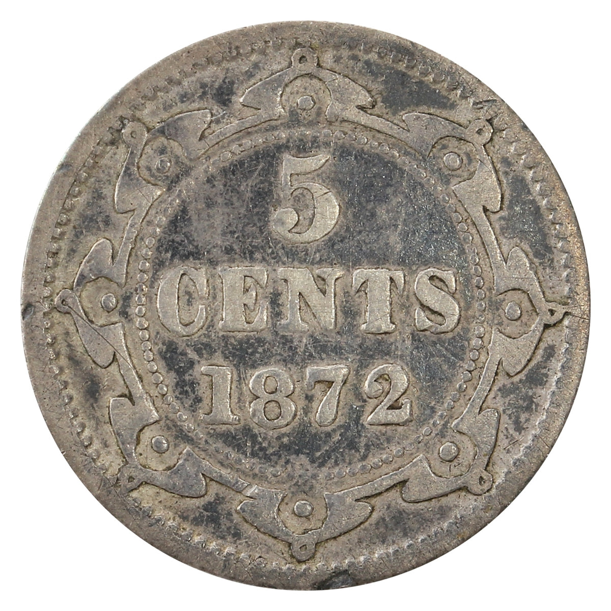 1872H Newfoundland 5-cents VG-F (VG10) $
