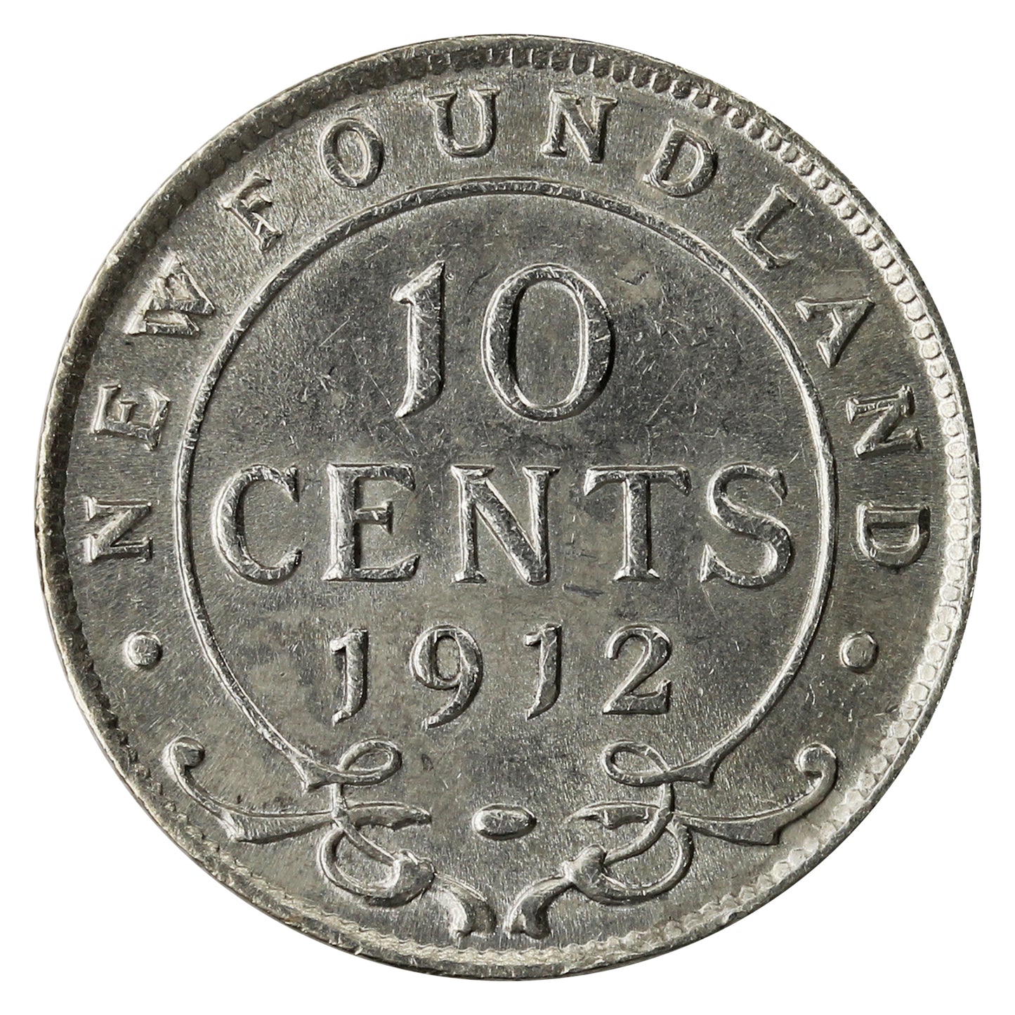 1912 Newfoundland 10-cents AU-UNC (AU55) $