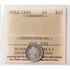 1880 Newfoundland 5-cents ICCS Certified F15