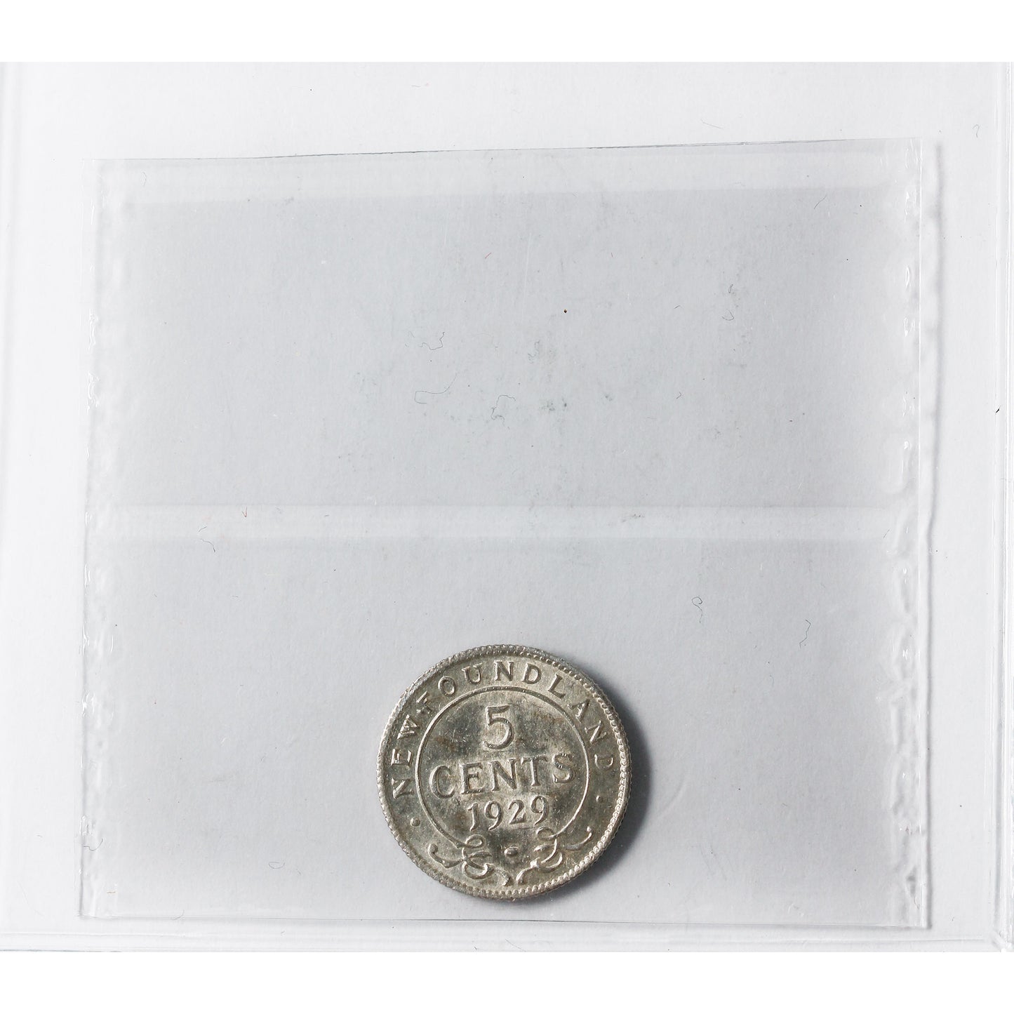1929 Newfoundland 5-cents ICCS Certified AU50