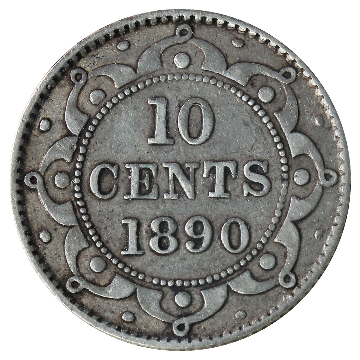 1890 Newfoundland 10-cents ICCS Certified VF-30