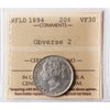 1894 Obv. 2 Newfoundland 20-cents ICCS Certified VF-30