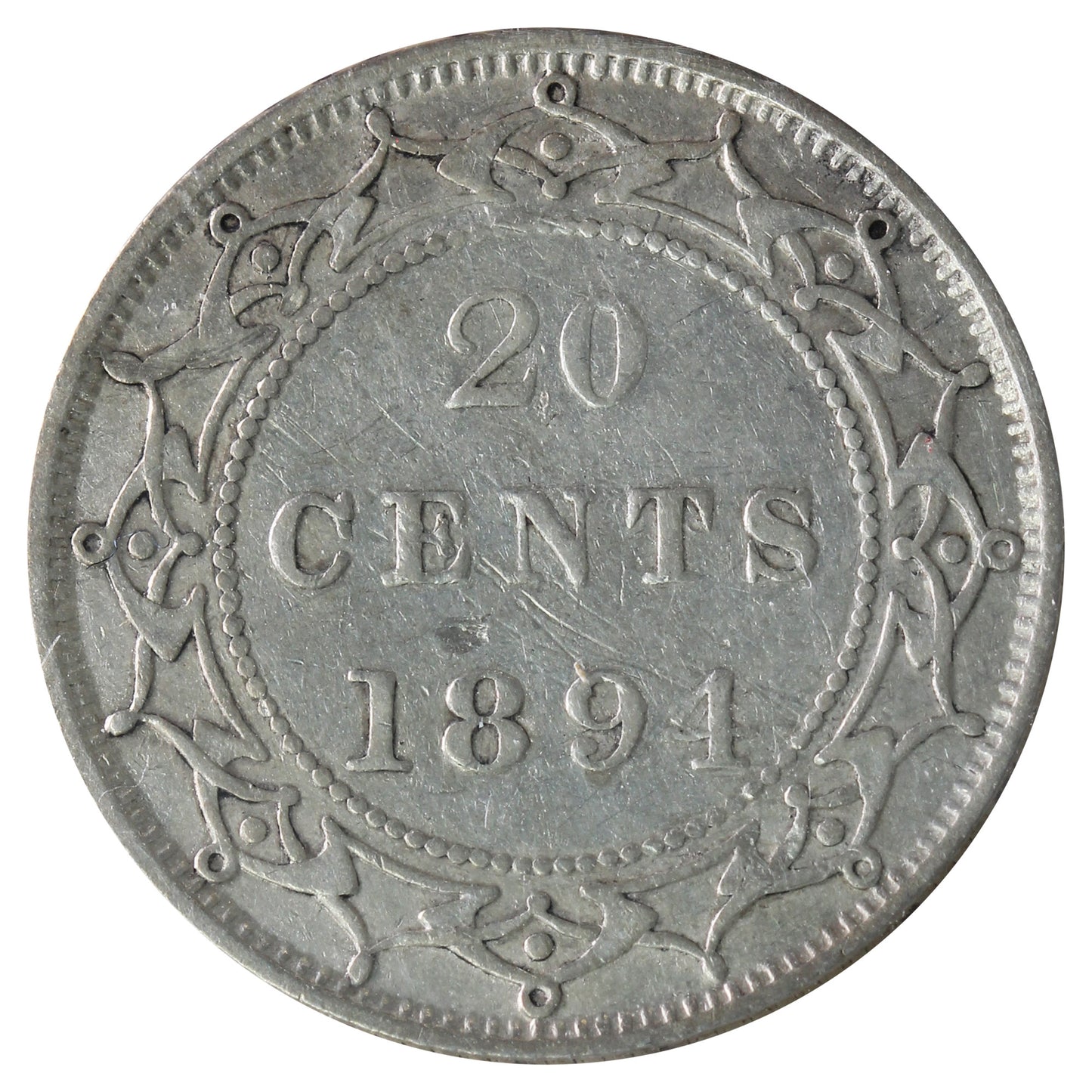 1894 Obv. 2 Newfoundland 20-cents ICCS Certified VF-30