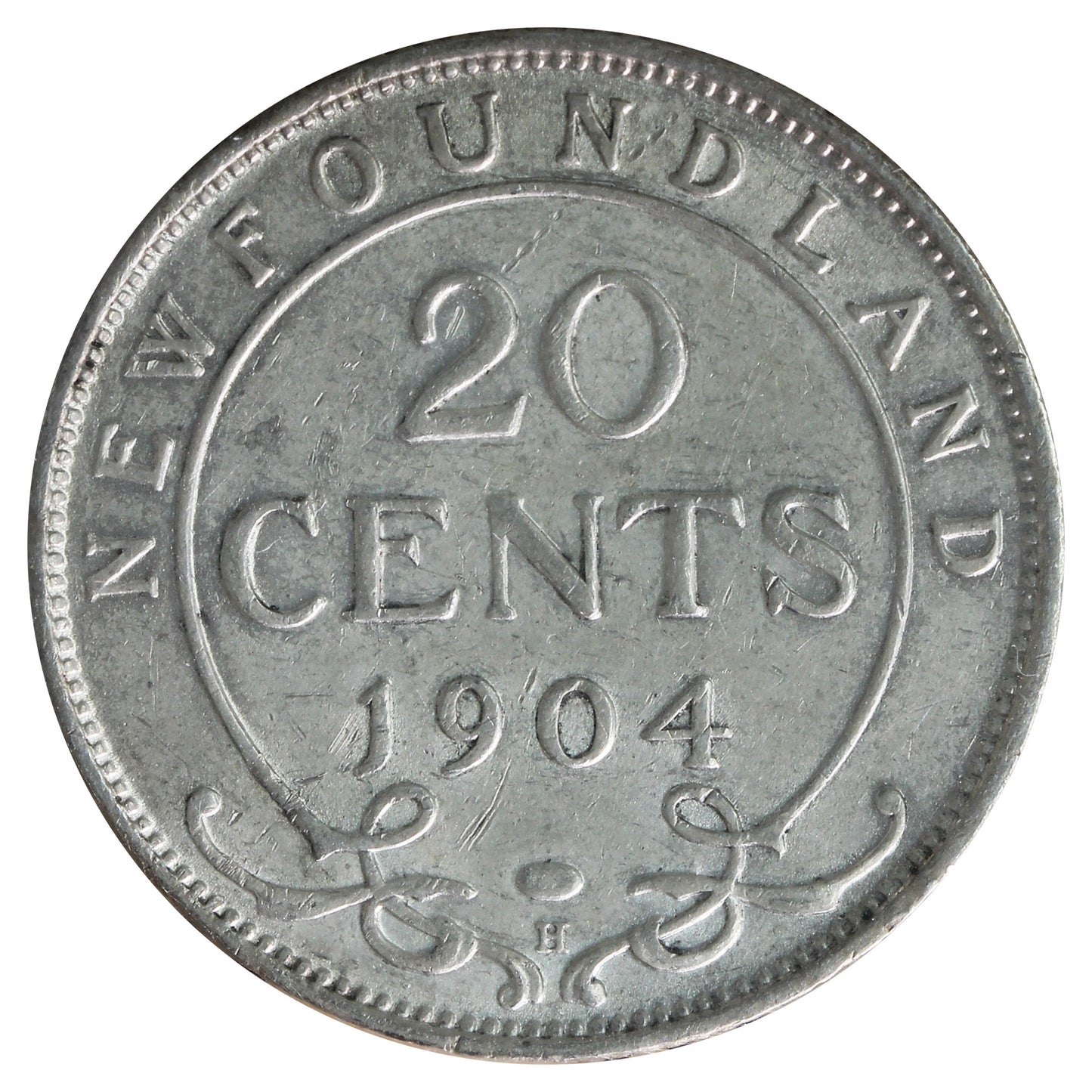 1904H Newfoundland 20-cents ICCS Certified EF-40