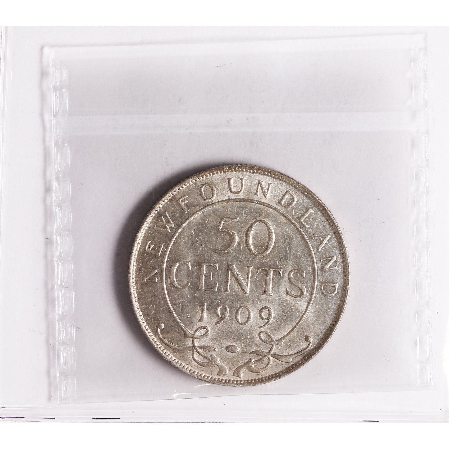 1909 Newfoundland 50-cents ICCS Certified AU55