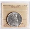 1909 Newfoundland 50-cents ICCS Certified AU50