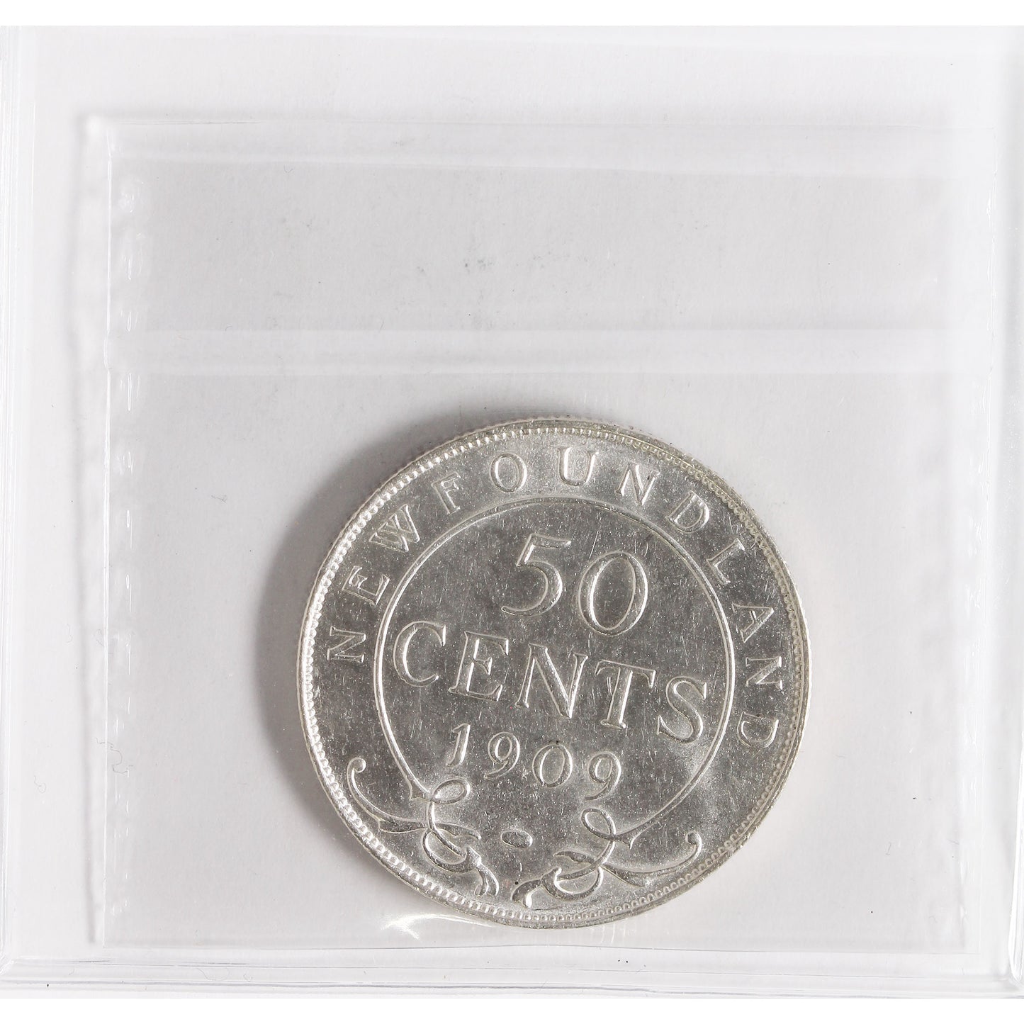 1909 Newfoundland 50-cents ICCS Certified AU50