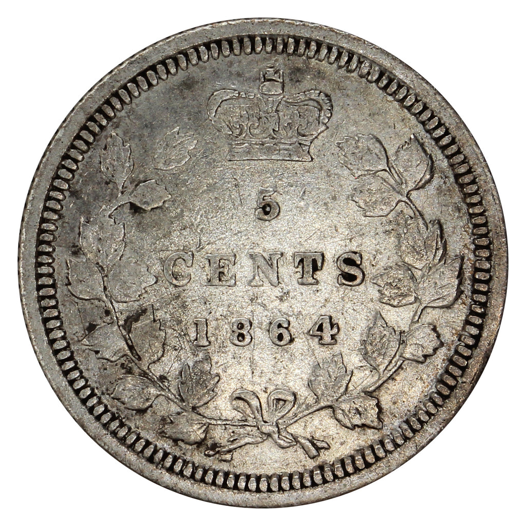 1864 Small 6 New Brunswick 5-cents VF-EF (VF30) $