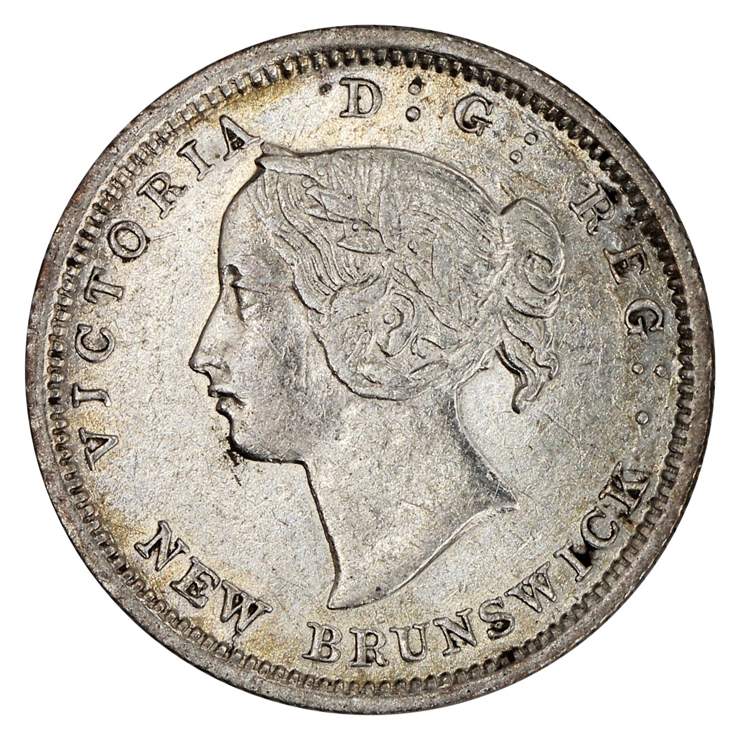 1864 Small 6 New Brunswick 5-cents VF-EF (VF30) $