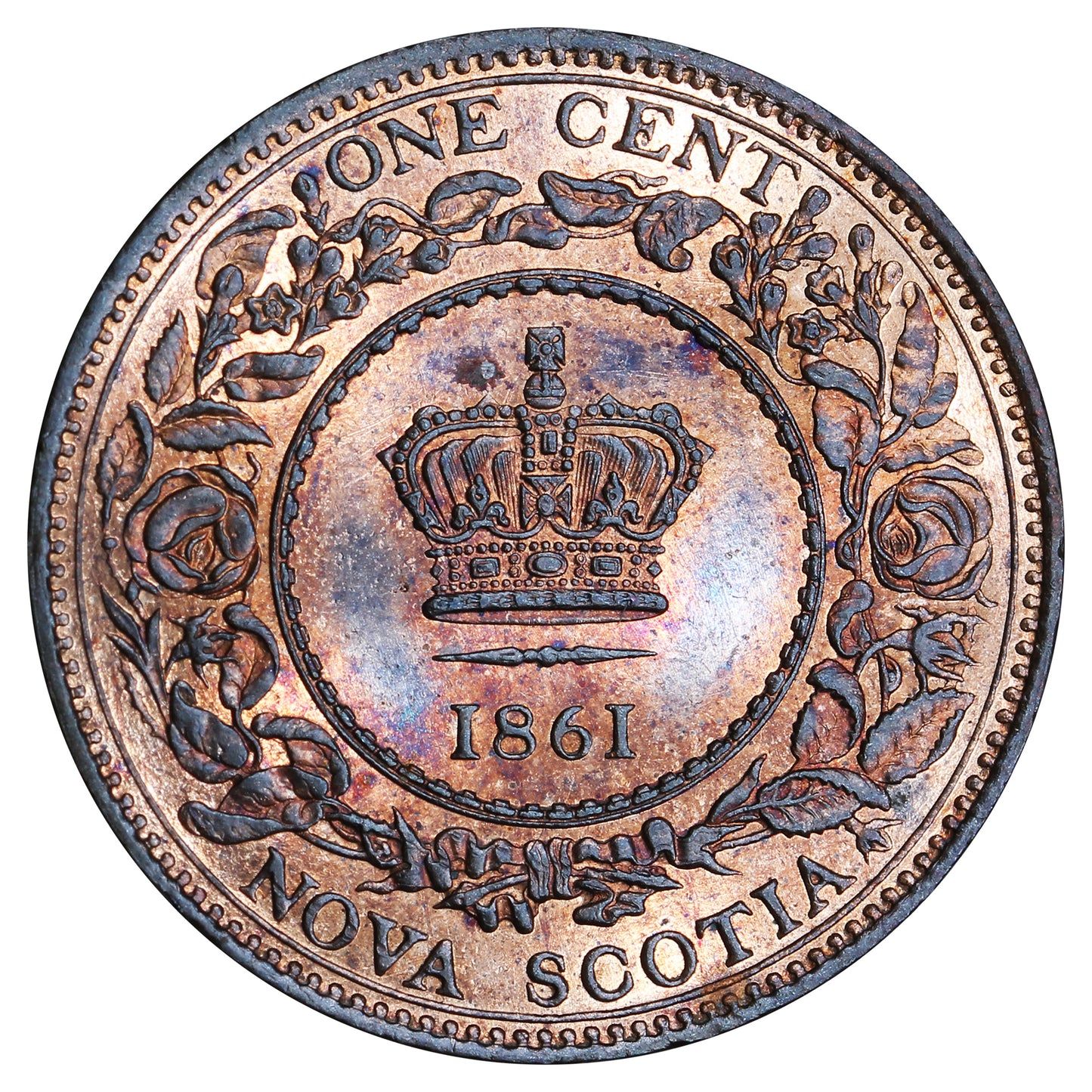 1861 Large Bud Nova Scotia 1-cent UNC+ (MS62) $