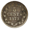 1873 Obv. 2 Newfoundland 5-cents VG-F (VG10) $