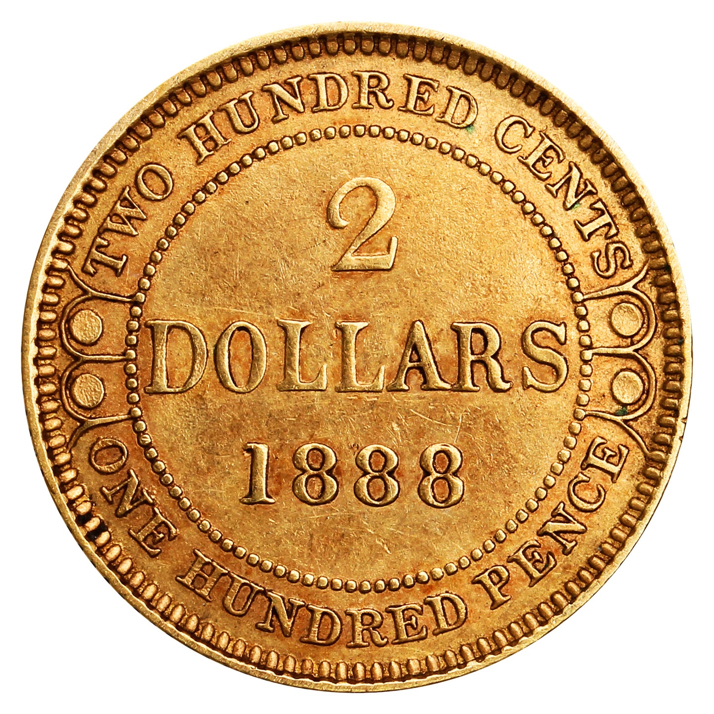 1888 Newfoundland Obv. 3 Gold $2 Extra Fine (EF40)
