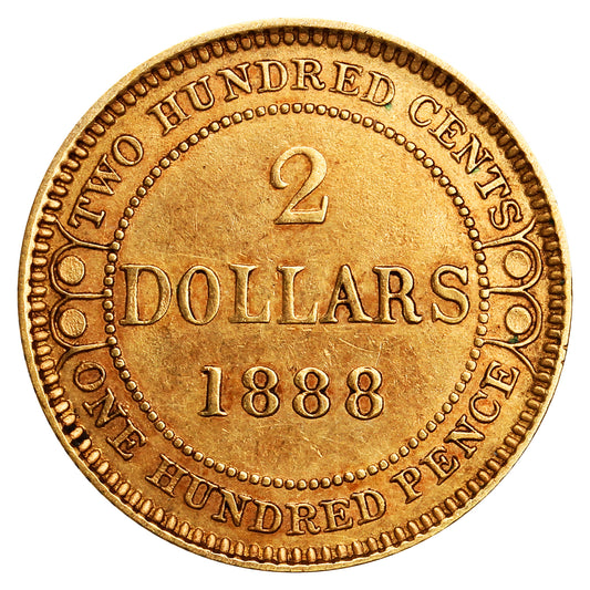 1888 Newfoundland Obv. 3 Gold $2 Extra Fine (EF40)