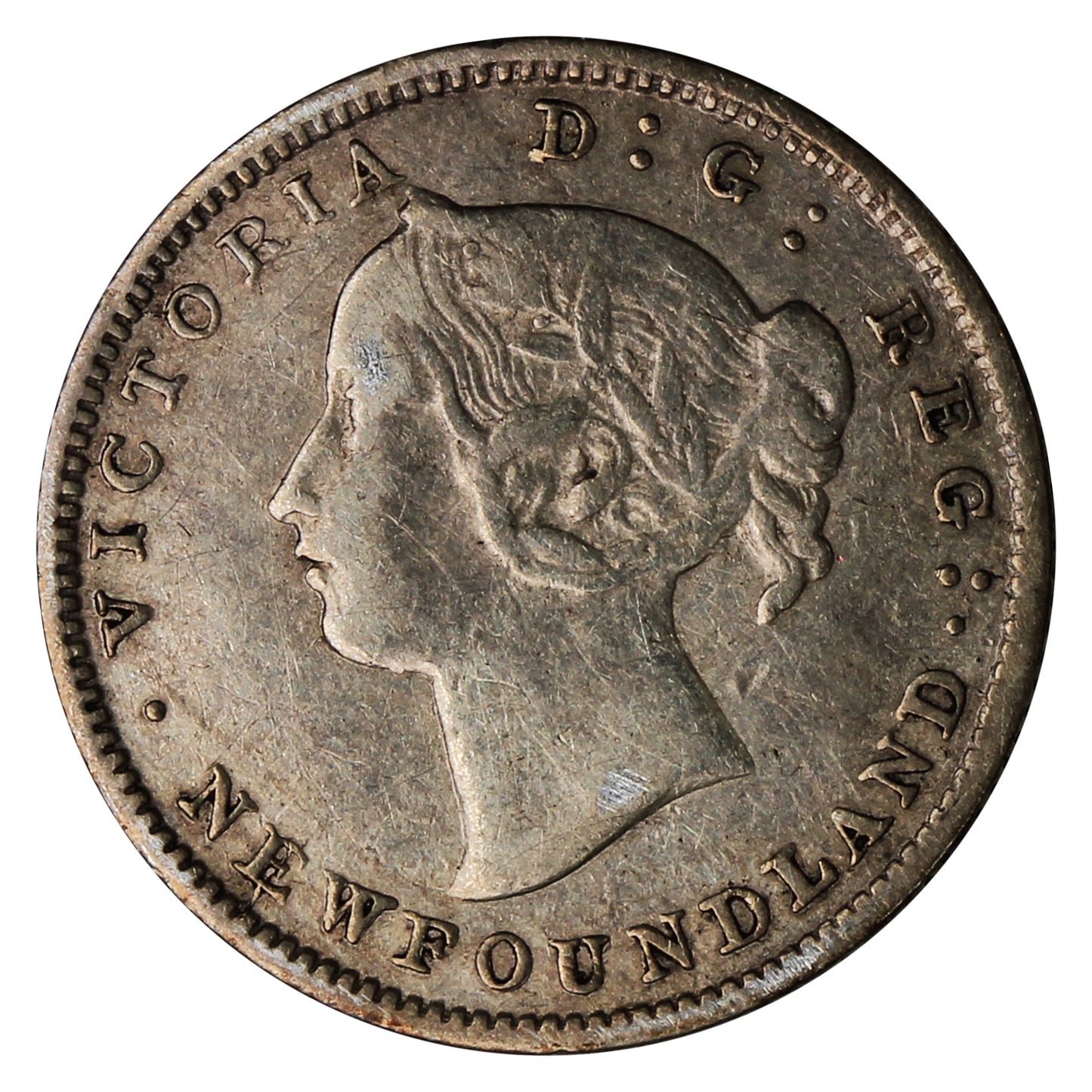 1865 Newfoundland 5-cents Very Fine (VF20) $